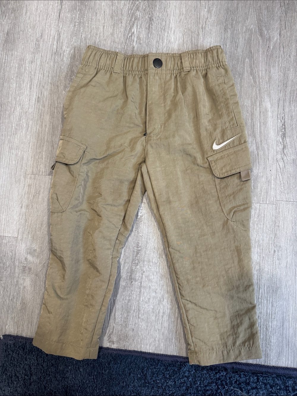 Nike Kids Tan Cargo Pants with White Swoosh